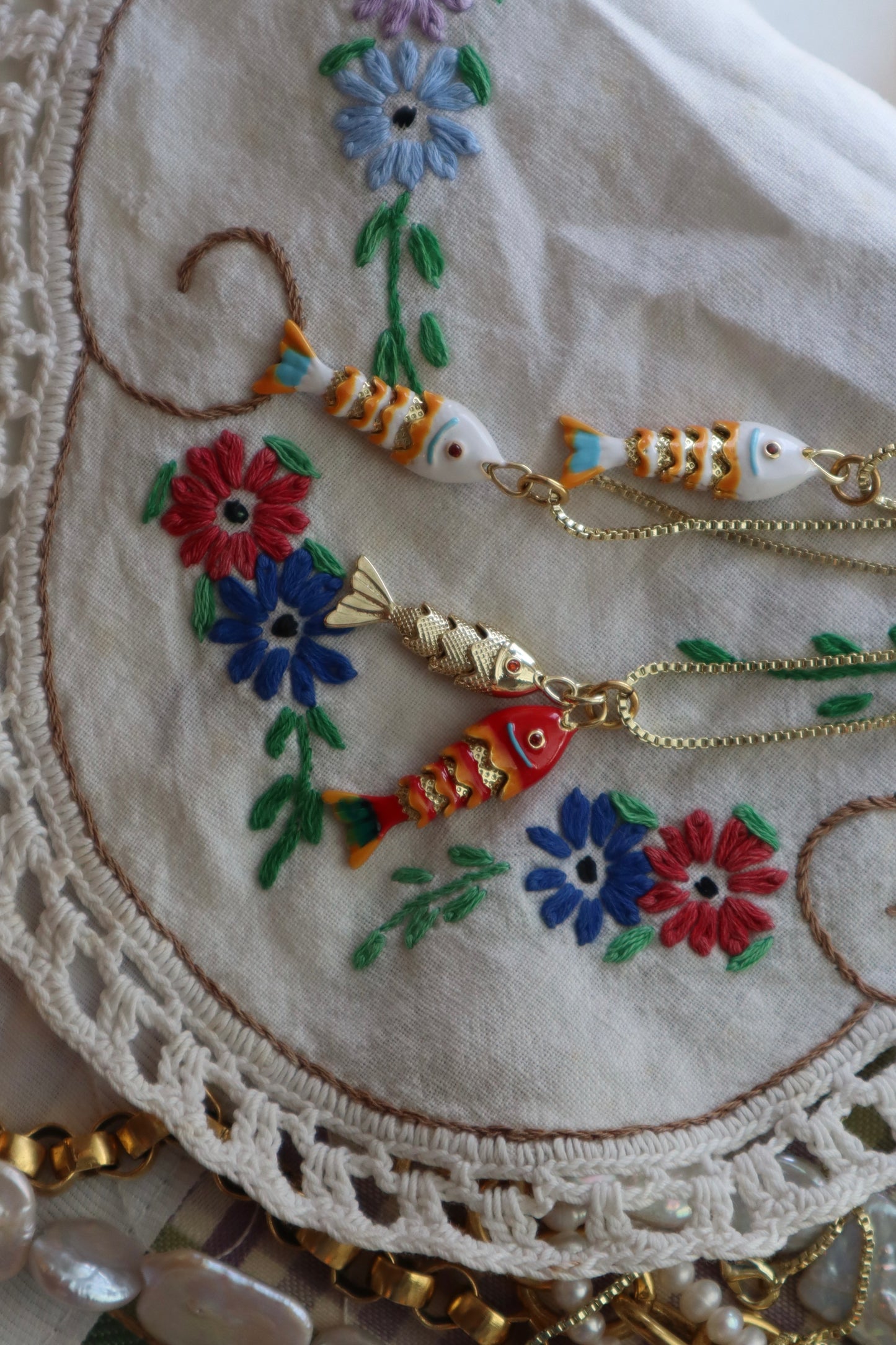 double fish necklace