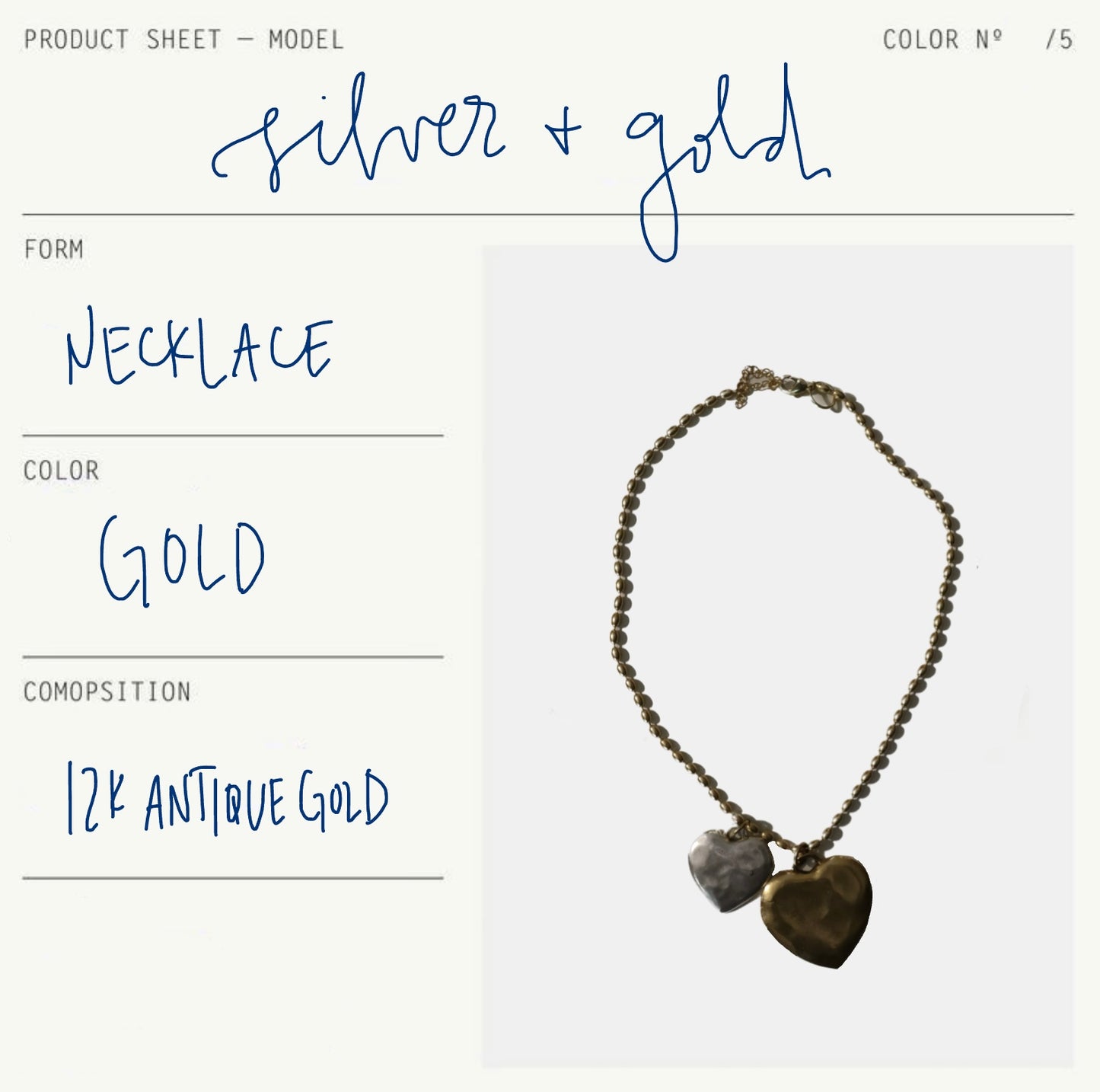 silver and gold necklace