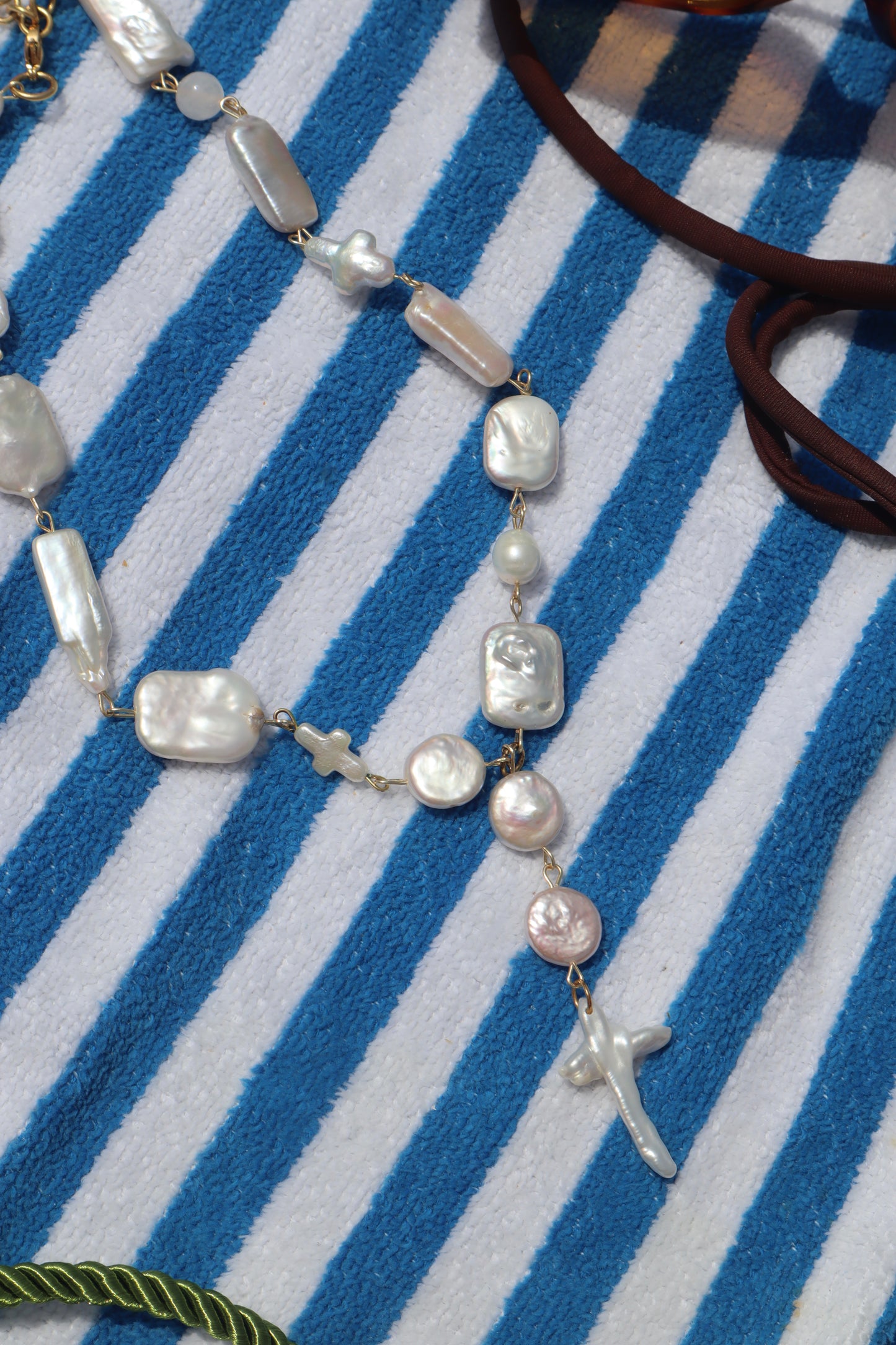 multi pearl drop necklace