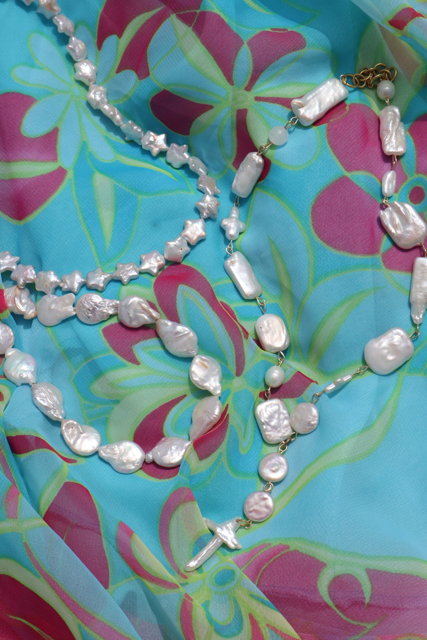 multi pearl drop necklace