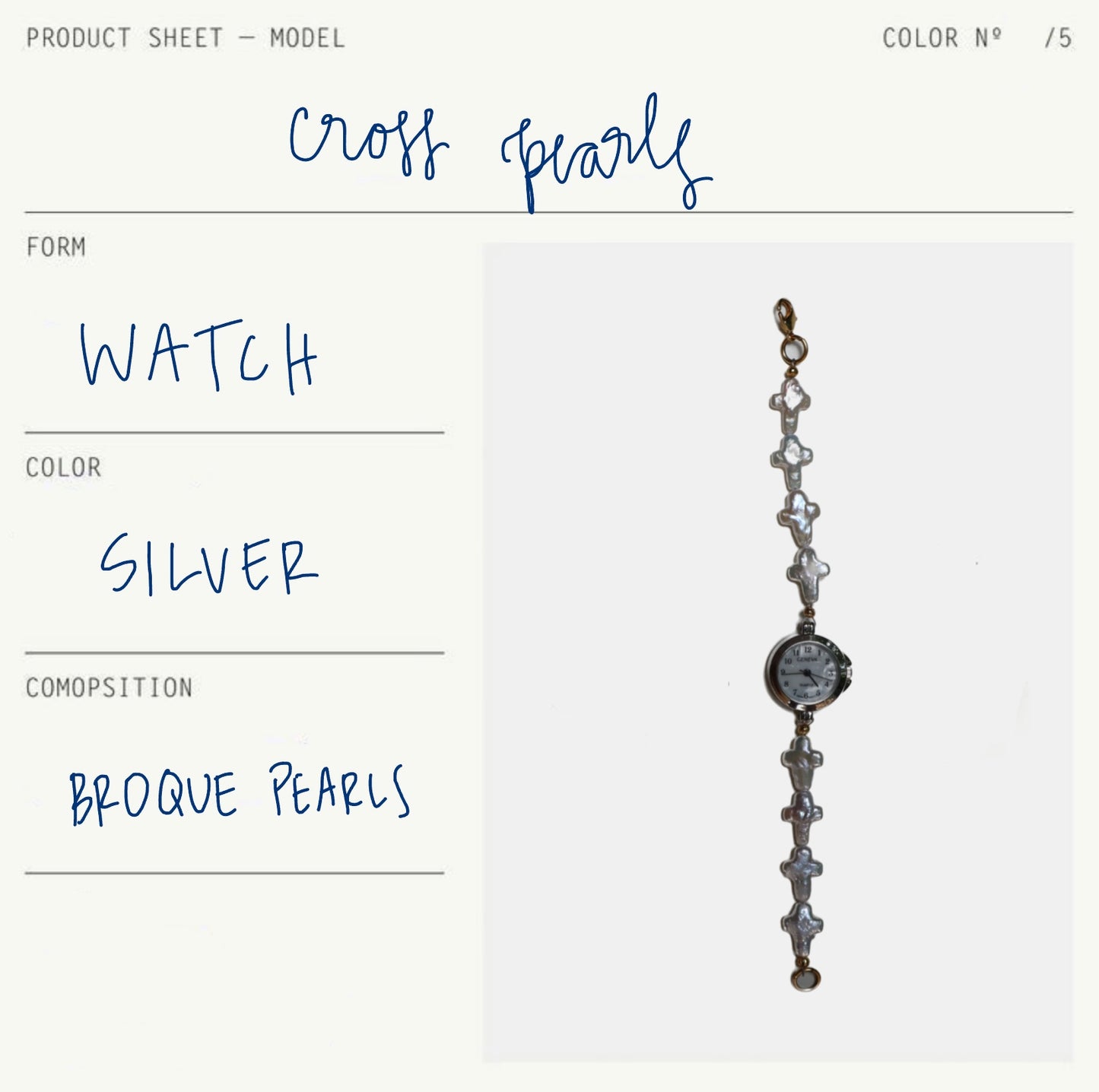 pearl cross watch