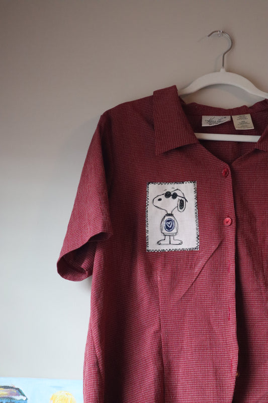 snoopy button up