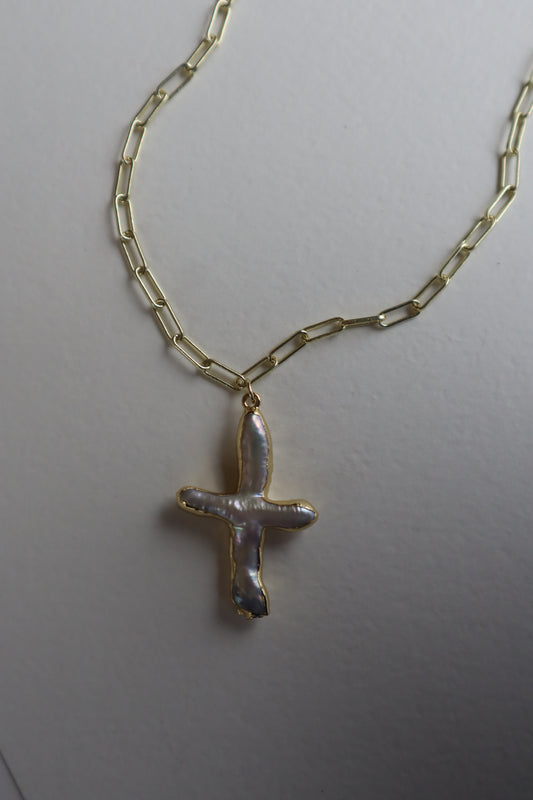 Gold Pearl Cross