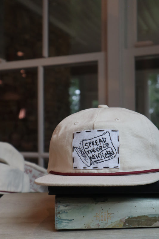 "spread the good news" - white/red