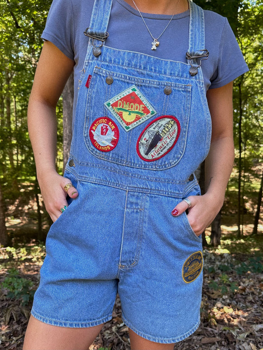 vintage patchwork overalls