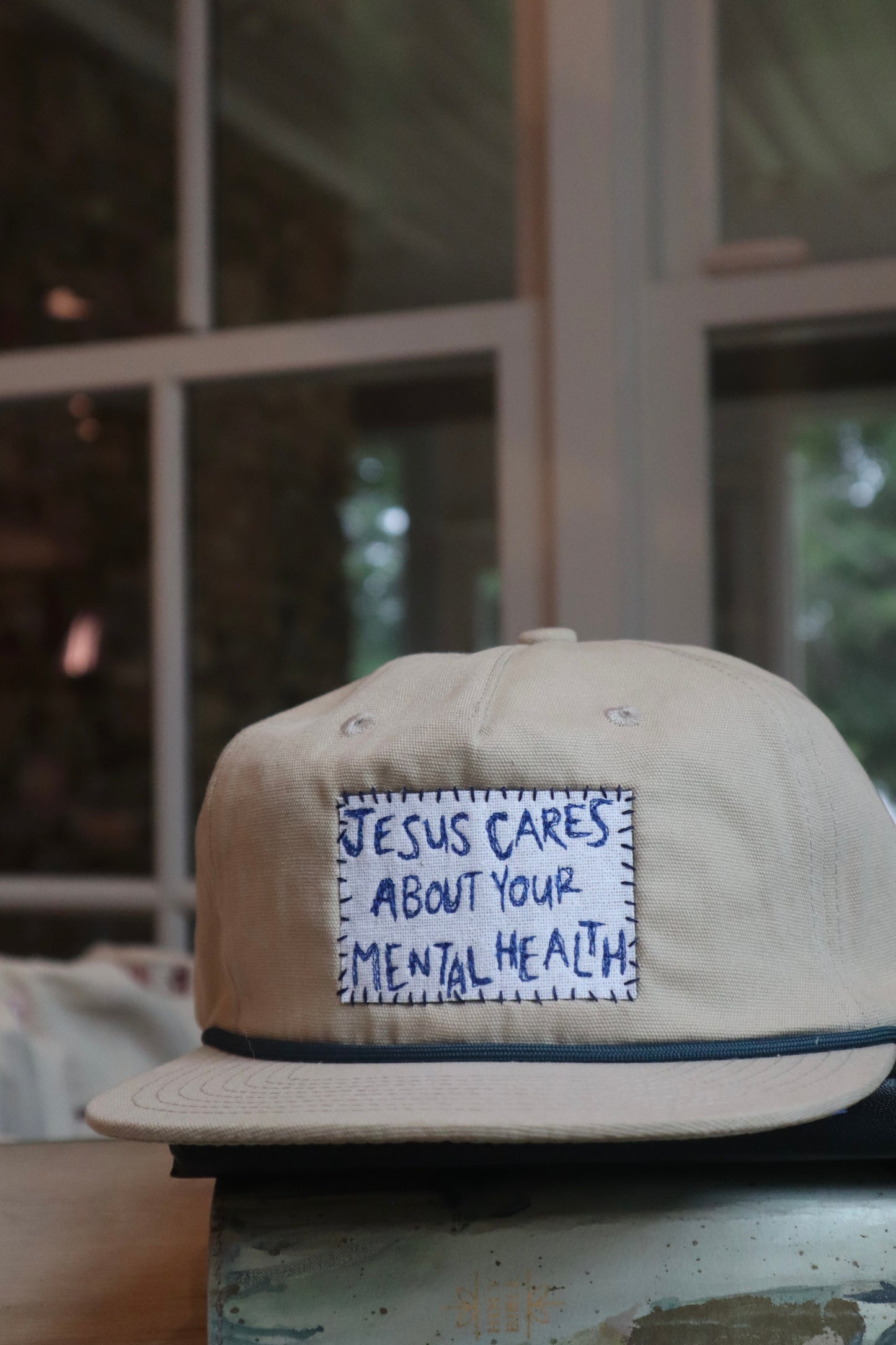 "Jesus cares about your mental health" - beige