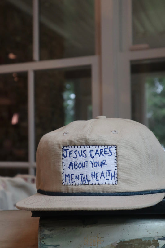 "Jesus cares about your mental health" - beige