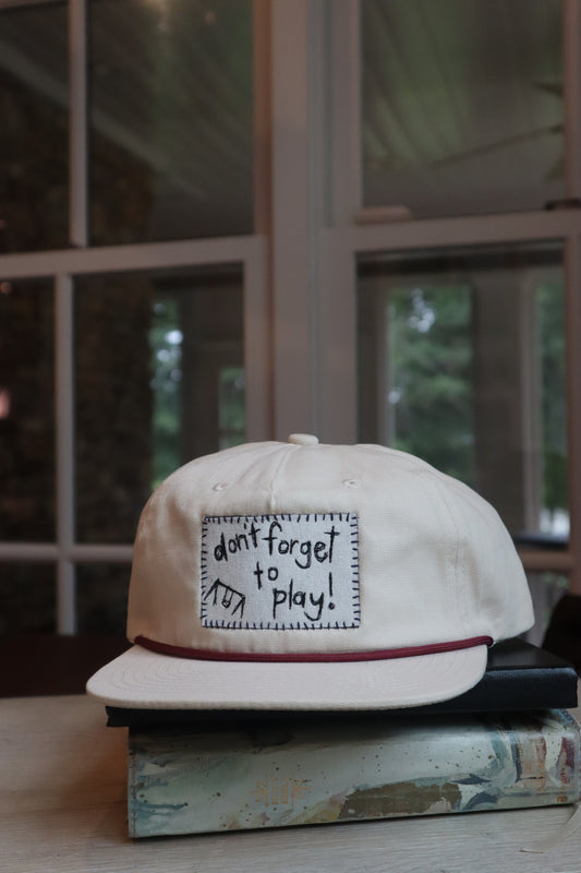 "don't forget to play" - white/red