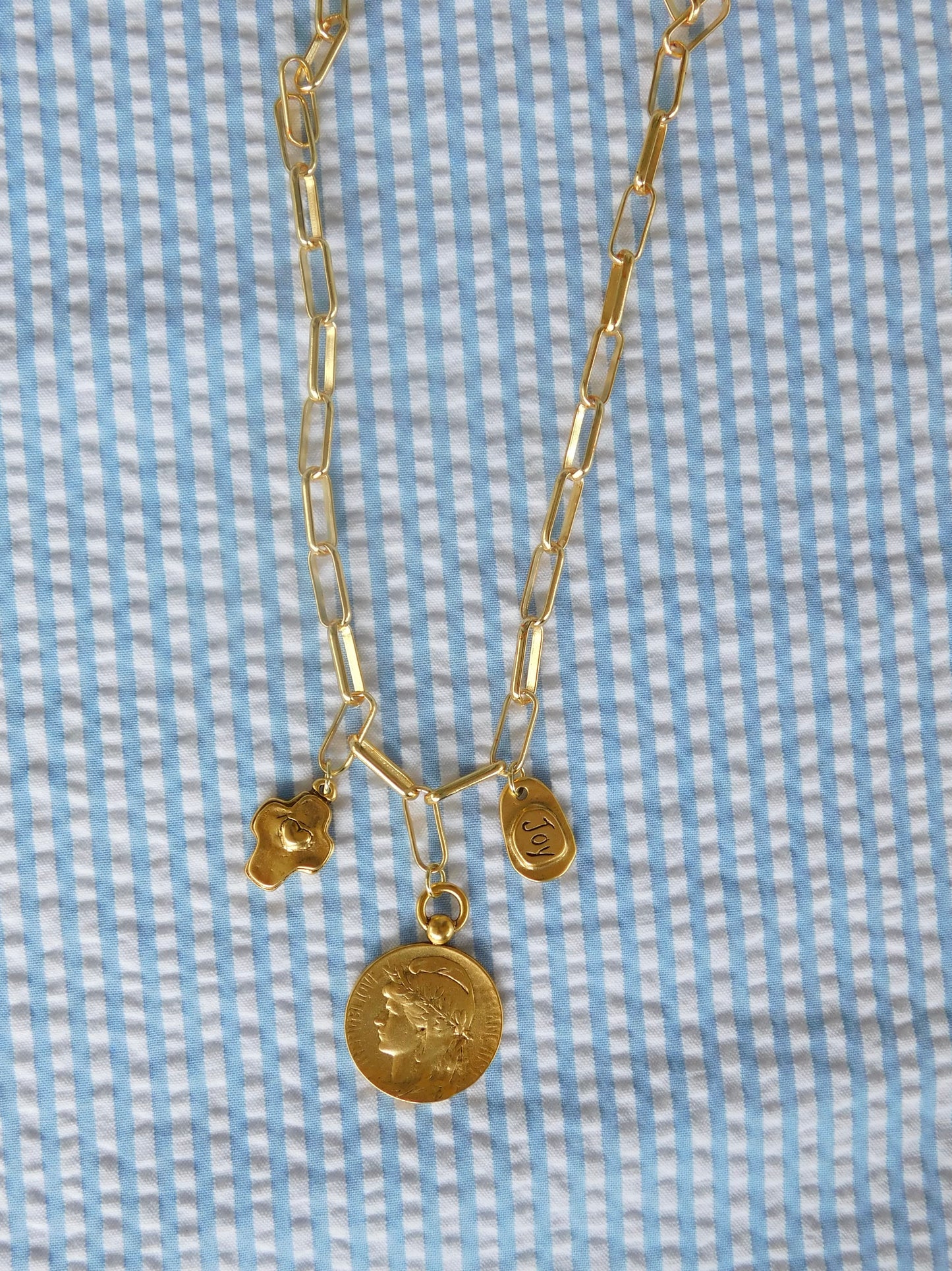 3 Charm Coin Necklace