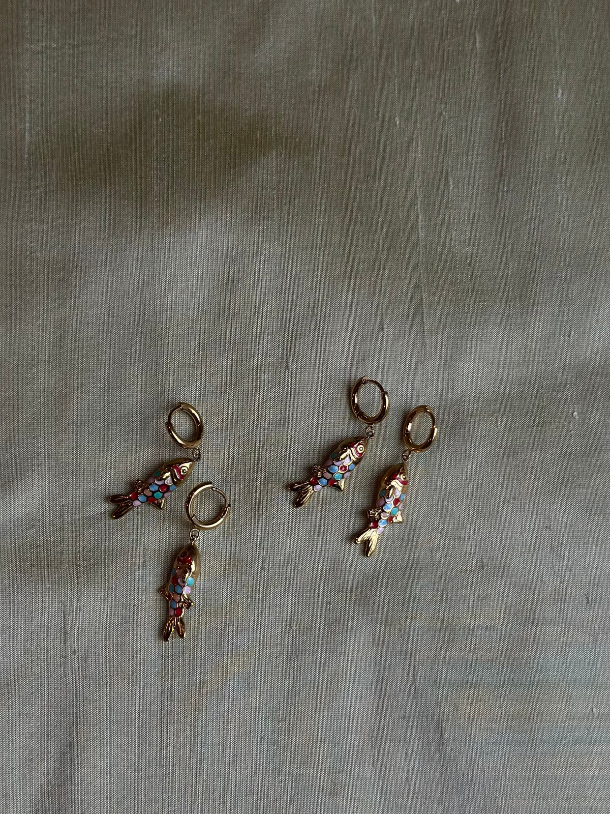 rainbow fish earrings