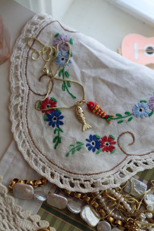 double fish necklace