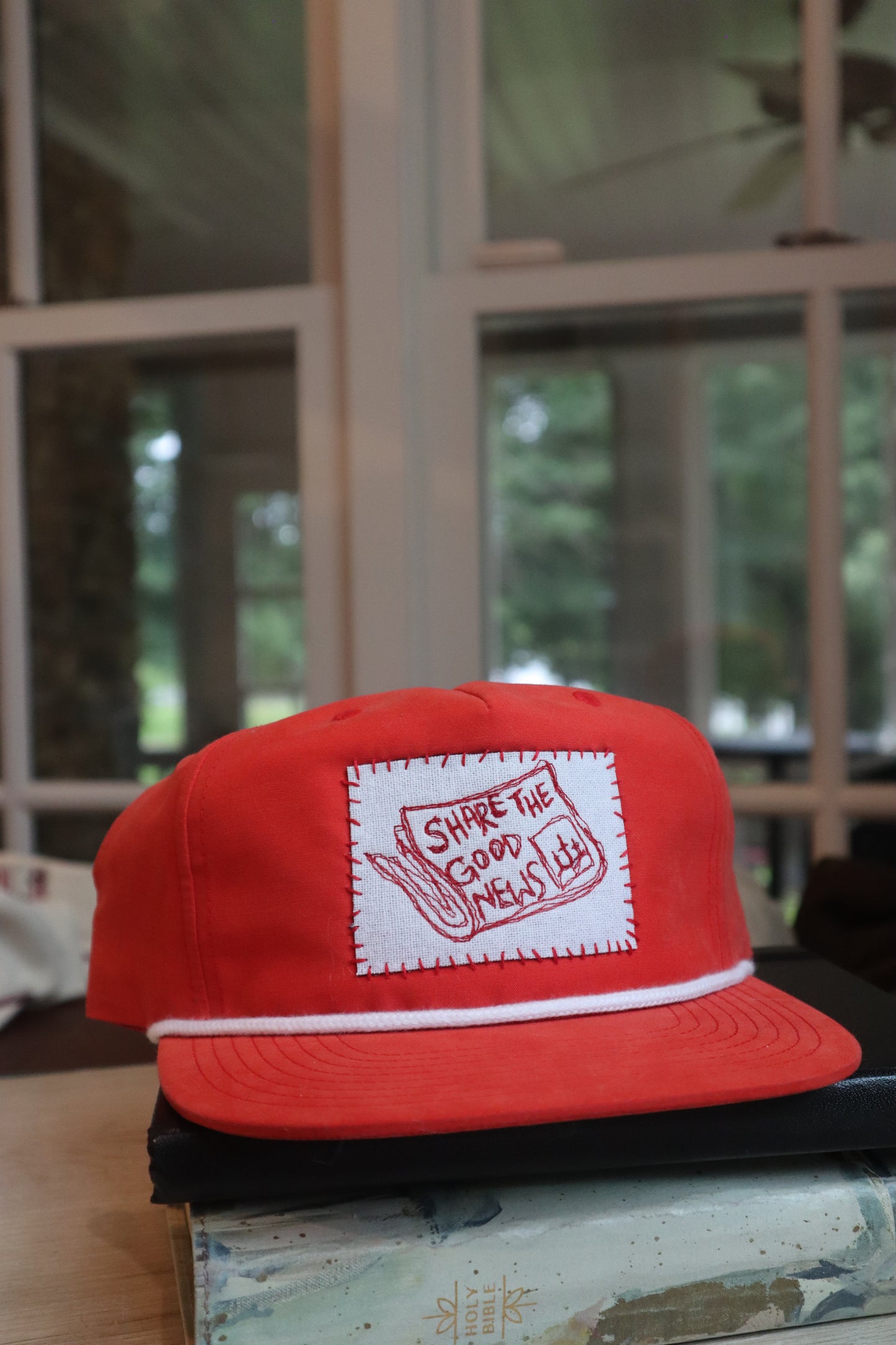 "share the good news" - red