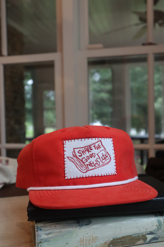 "share the good news" - red