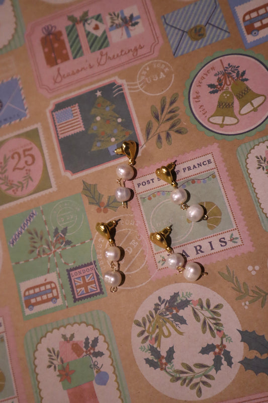 Heart Pearl Earrings