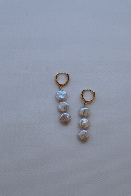 triple pearl earrings