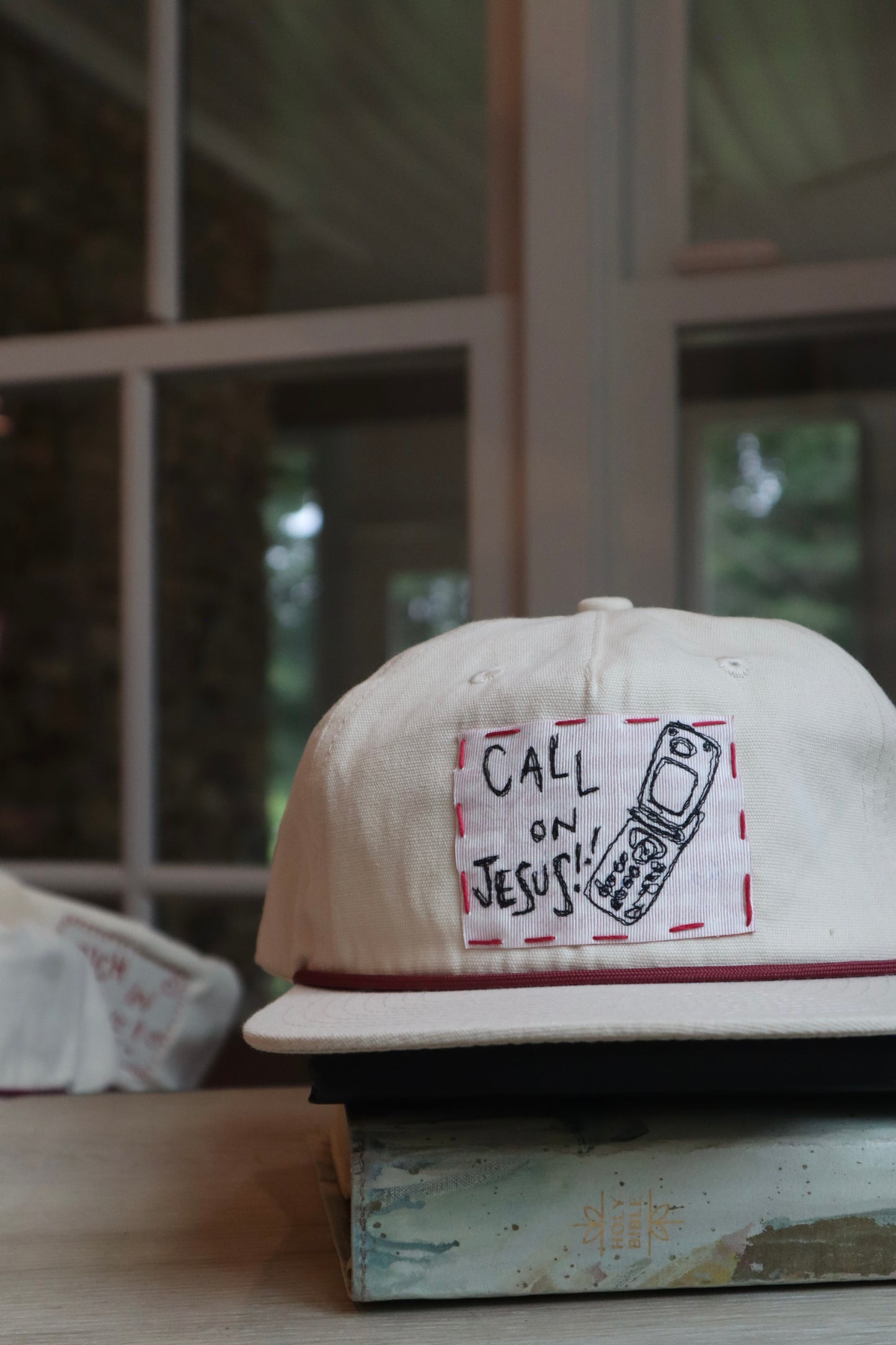 "call on Jesus" - white/red