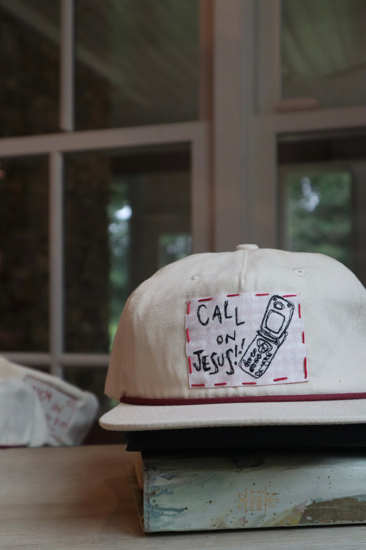 "call on Jesus" - white/red