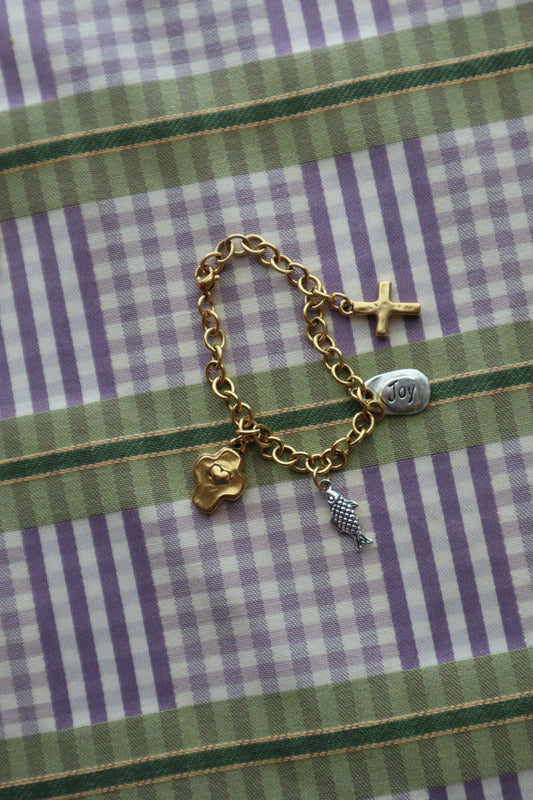 mixed metals charm bracelet