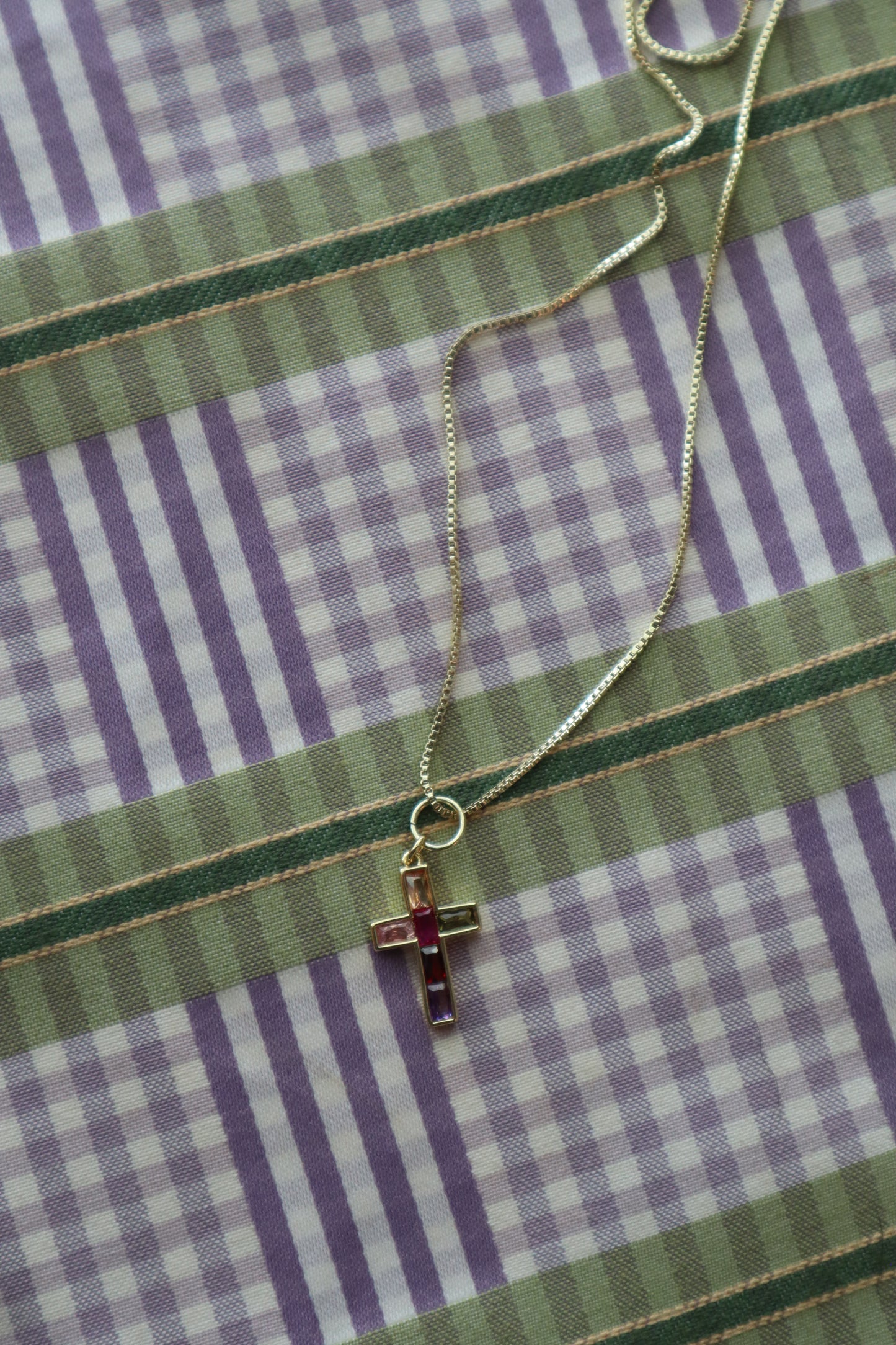 rainbow gold cross