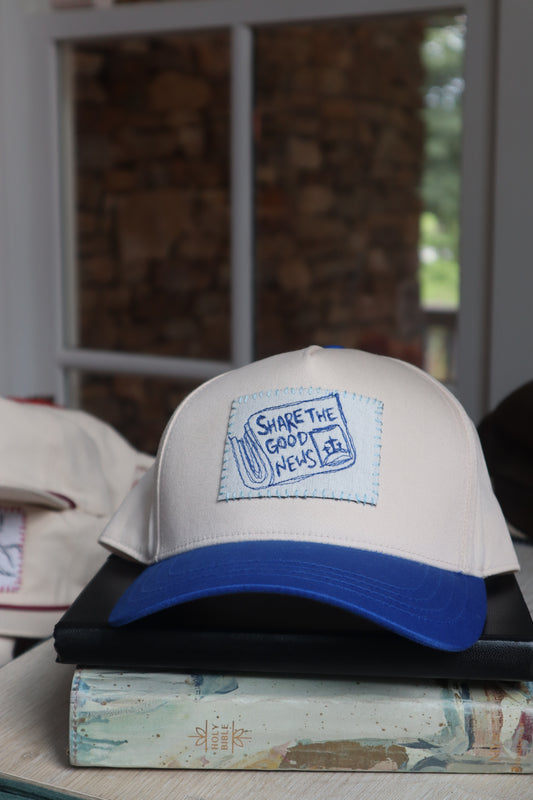 "share the good news" - blue trucker hat