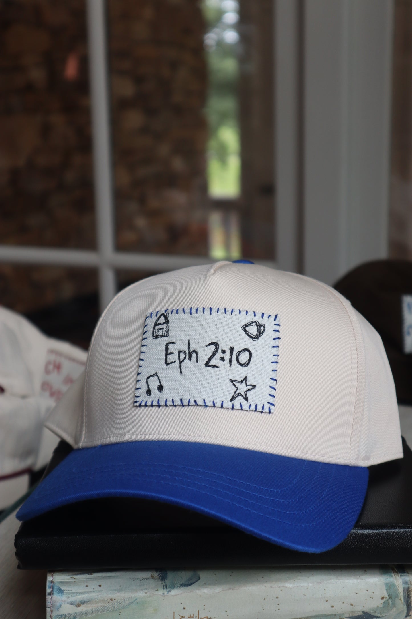 "Ephesians 2:10" - blue trucker hat