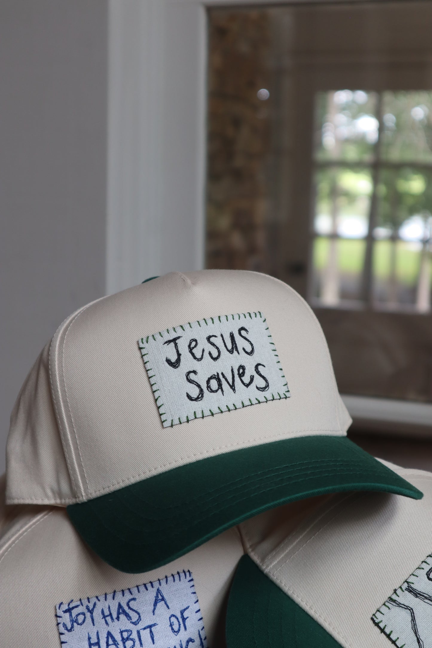 "Jesus saves" - green trucker hat